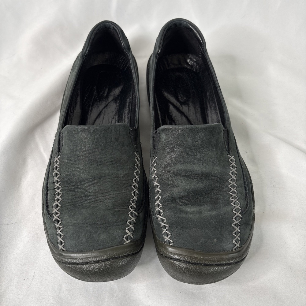 Keen Women's 8 Golden Ballerina Black Leather Slip On Loafers Stitched Moccasin - Picture 7 of 7